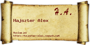 Hajszter Alex névjegykártya